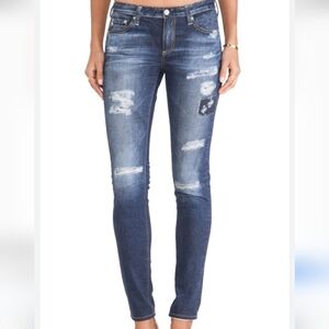 American Eagle Outfitters Women's Skinny Ankle Distressed Blue Jeans - Size 6